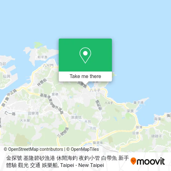 金探號 基隆碧砂漁港 休閒海釣 夜釣小管 白帶魚 新手體驗 觀光 交通 娛樂船地圖