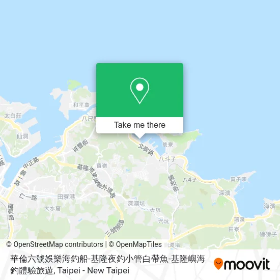 華倫六號娛樂海釣船-基隆夜釣小管白帶魚-基隆嶼海釣體驗旅遊地圖
