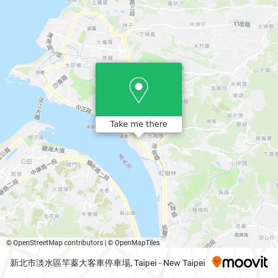 新北市淡水區竿蓁大客車停車場 map