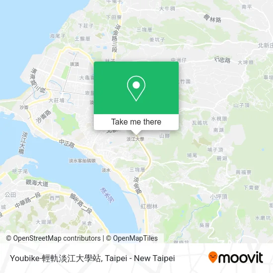 Youbike-輕軌淡江大學站地圖