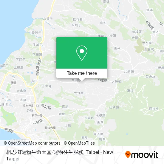 相思樹寵物生命天堂-寵物往生服務地圖