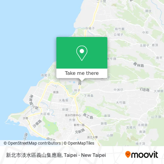 新北市淡水區義山集應廟 map