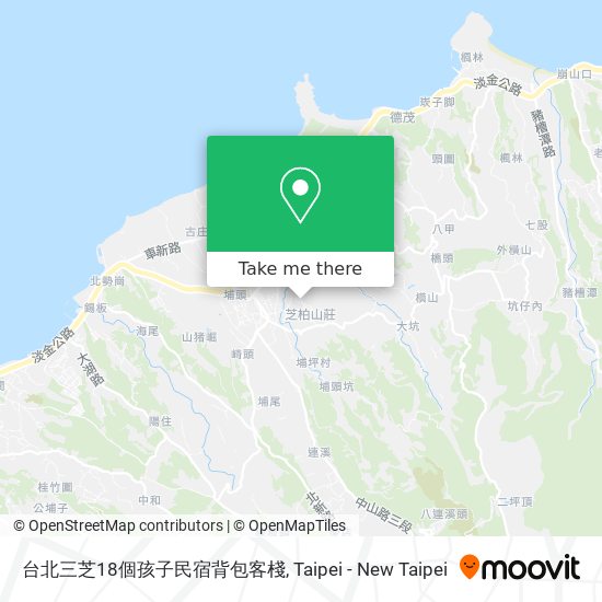 台北三芝18個孩子民宿背包客棧地圖