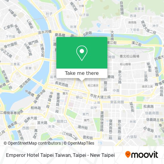 Emperor Hotel Taipei Taiwan map
