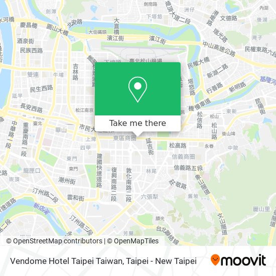 Vendome Hotel Taipei Taiwan map