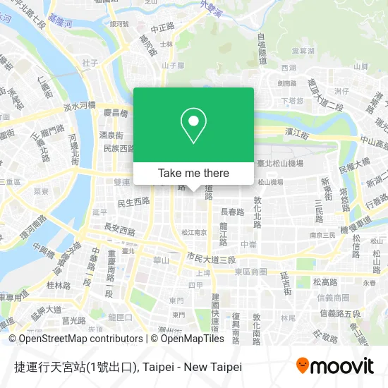 捷運行天宮站(1號出口)地圖
