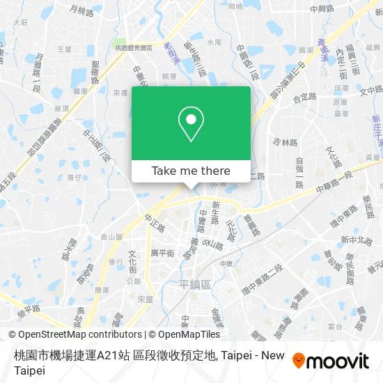 桃園市機場捷運A21站 區段徵收預定地 map