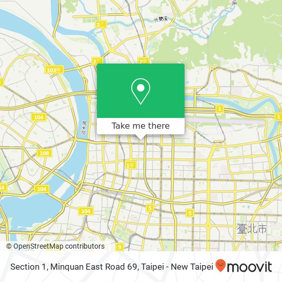 Section 1, Minquan East Road 69 map