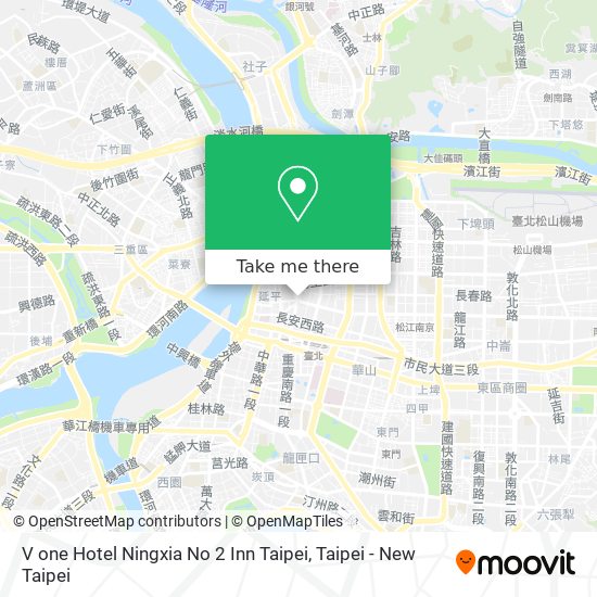 V one Hotel Ningxia No 2 Inn Taipei map