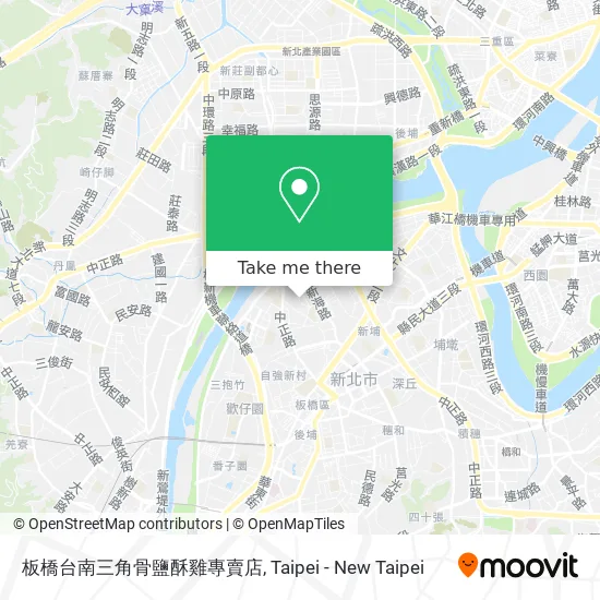 板橋台南三角骨鹽酥雞專賣店地圖
