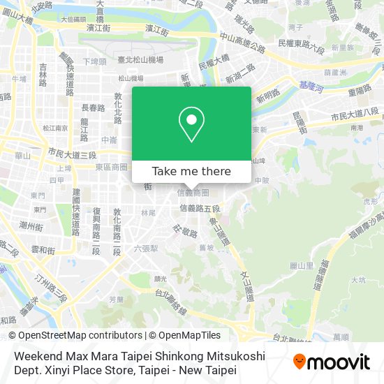 Weekend Max Mara Taipei Shinkong Mitsukoshi Dept. Xinyi Place Store地圖