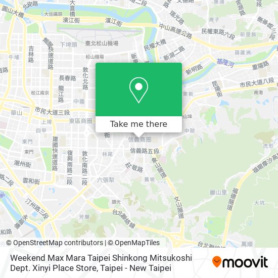 Weekend Max Mara Taipei Shinkong Mitsukoshi Dept. Xinyi Place Store map