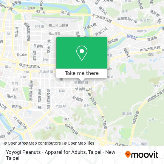 Yoyogi Peanuts - Apparel for Adults map