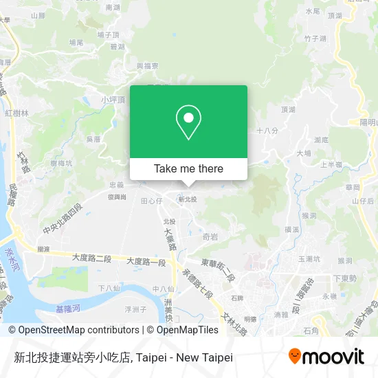 新北投捷運站旁小吃店地圖