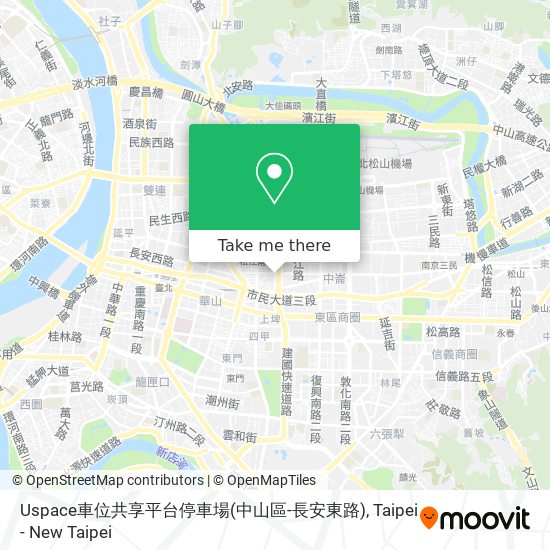 Uspace車位共享平台停車場(中山區-長安東路)地圖
