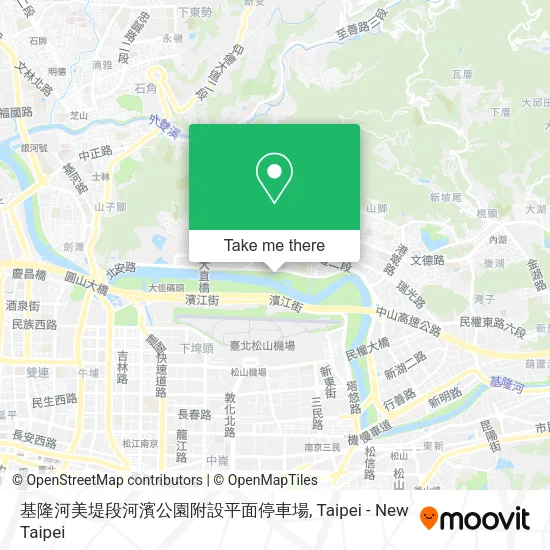 基隆河美堤段河濱公園附設平面停車場地圖