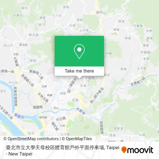 臺北市立大學天母校區體育館戶外平面停車場地圖