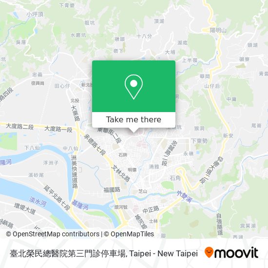 臺北榮民總醫院第三門診停車場 map