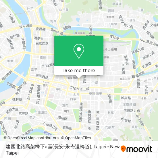 建國北路高架橋下a區(長安-朱崙迴轉道)地圖
