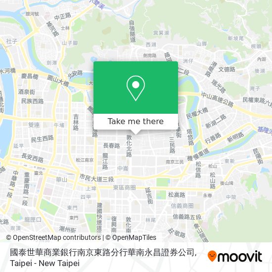 國泰世華商業銀行南京東路分行華南永昌證券公司地圖