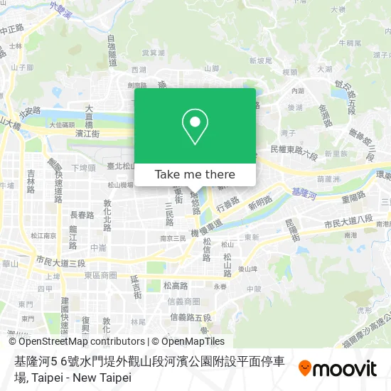 基隆河5 6號水門堤外觀山段河濱公園附設平面停車場 map
