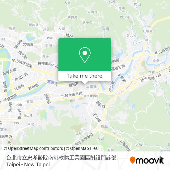 台北市立忠孝醫院南港軟體工業園區附設門診部地圖