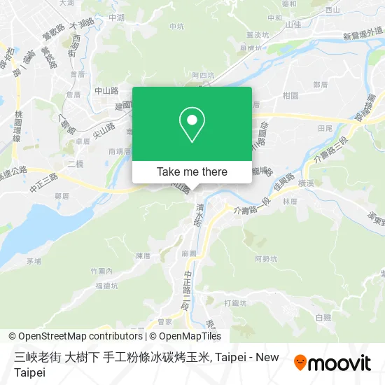 三峽老街 大樹下 手工粉條冰碳烤玉米 map