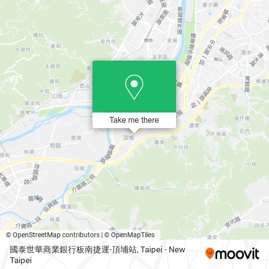 國泰世華商業銀行板南捷運-頂埔站地圖