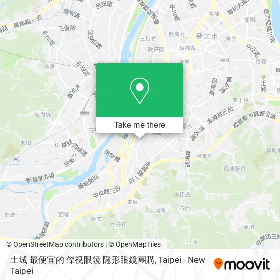 土城 最便宜的 傑視眼鏡 隱形眼鏡團購 map