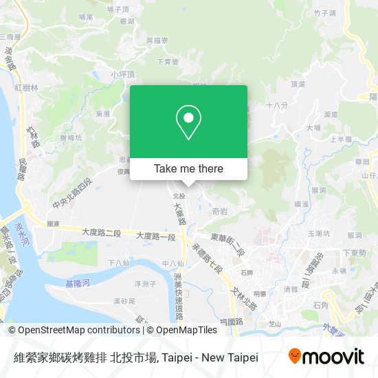維縈家鄉碳烤雞排 北投市場地圖