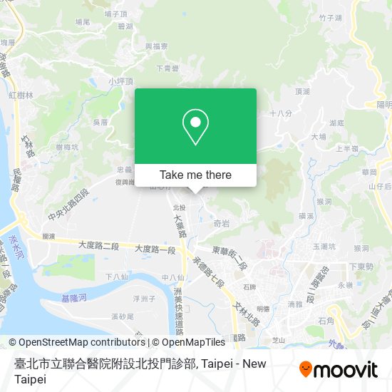 臺北市立聯合醫院附設北投門診部地圖