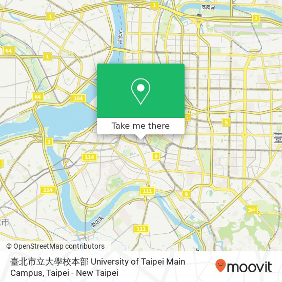 臺北市立大學校本部 University of Taipei Main Campus地圖