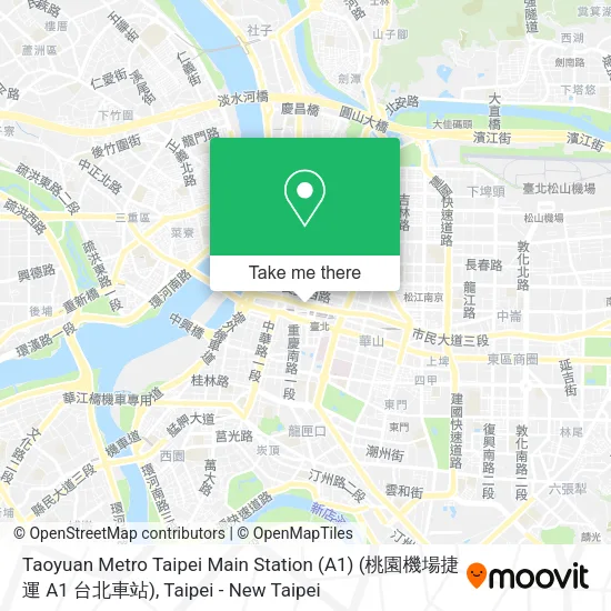 Taoyuan Metro Taipei Main Station (A1) (桃園機場捷運 A1 台北車站)地圖