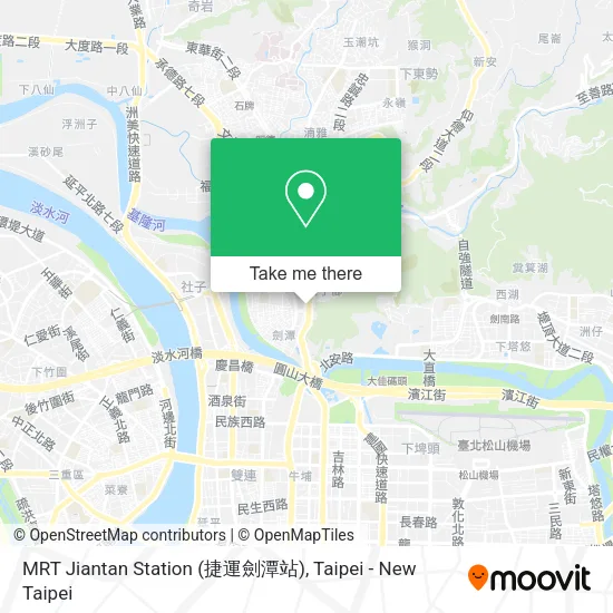 MRT Jiantan Station (捷運劍潭站) map