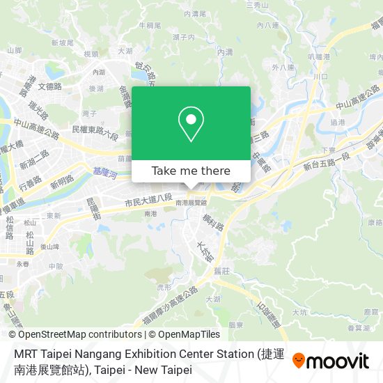 MRT Taipei Nangang Exhibition Center Station (捷運南港展覽館站) map