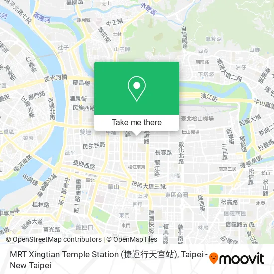 MRT Xingtian Temple Station (捷運行天宮站)地圖