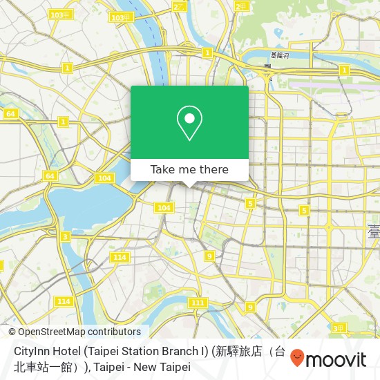 CityInn Hotel (Taipei Station Branch I) (新驛旅店（台北車站一館）) map