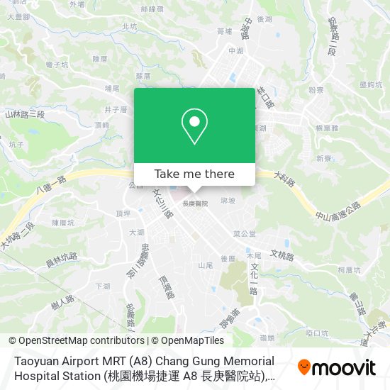 Taoyuan Airport MRT (A8) Chang Gung Memorial Hospital Station (桃園機場捷運 A8 長庚醫院站) map