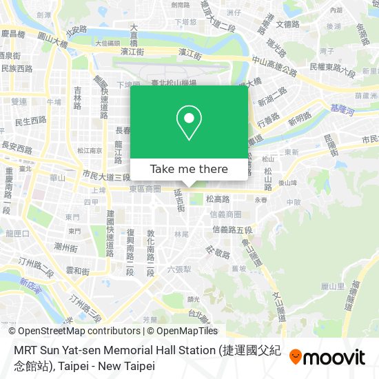 MRT Sun Yat-sen Memorial Hall Station (捷運國父紀念館站) map