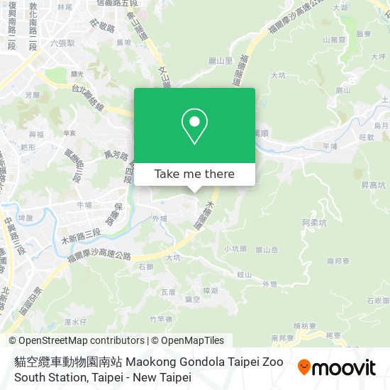 貓空纜車動物園南站 Maokong Gondola Taipei Zoo South Station map