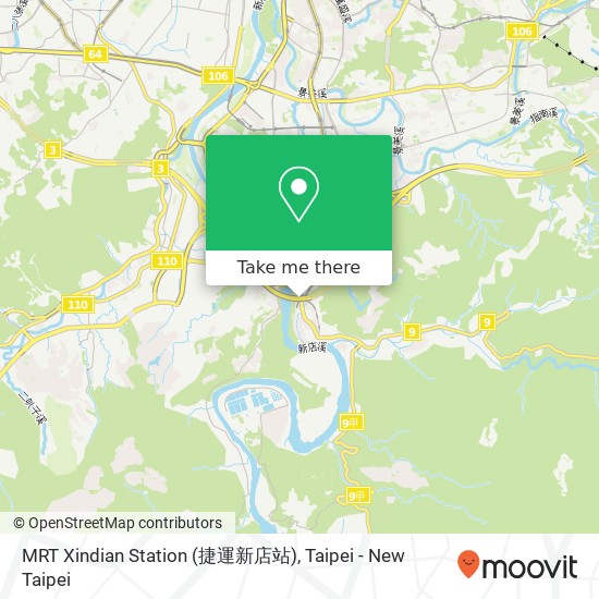 MRT Xindian Station (捷運新店站) map