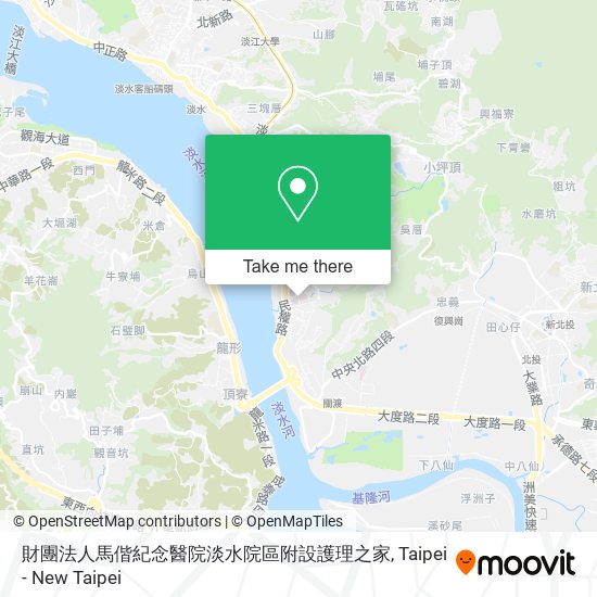 財團法人馬偕紀念醫院淡水院區附設護理之家地圖