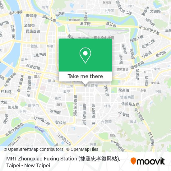 MRT Zhongxiao Fuxing Station (捷運忠孝復興站) map