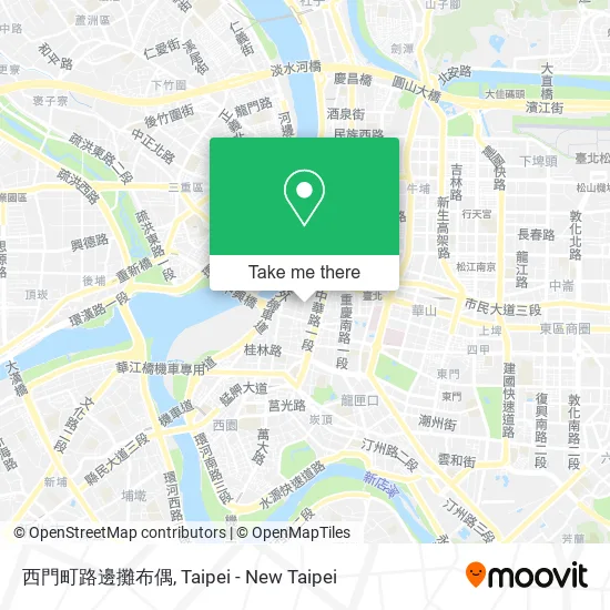 西門町路邊攤布偶 map