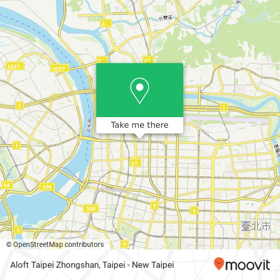 Aloft Taipei Zhongshan map