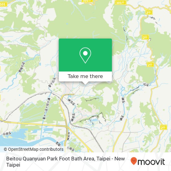 Beitou Quanyuan Park Foot Bath Area map