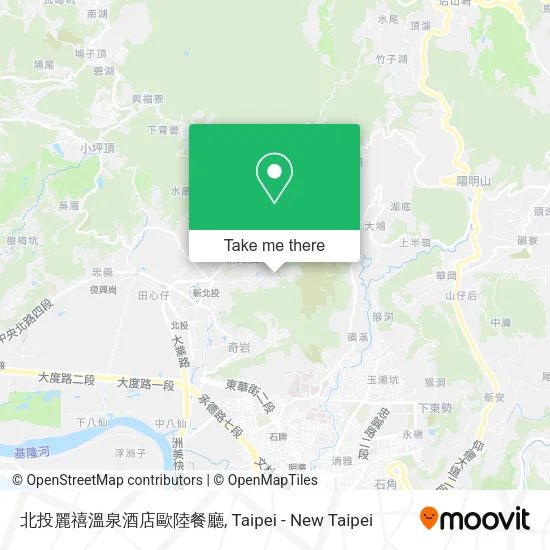 北投麗禧溫泉酒店歐陸餐廳地圖