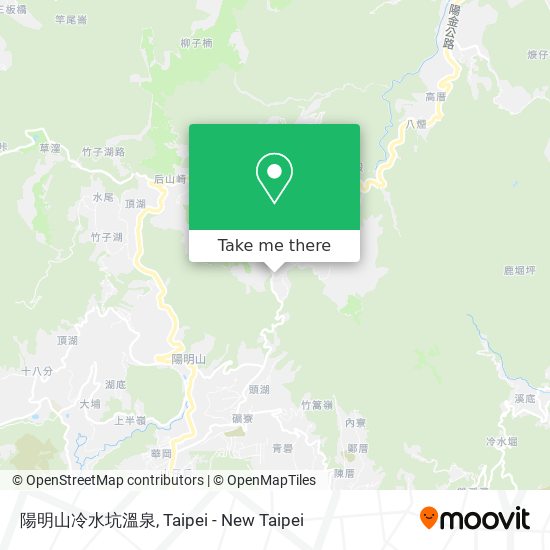 陽明山冷水坑溫泉 map