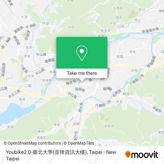 Youbike2.0-臺北大學(音律資訊大樓) map