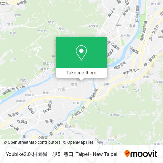 Youbike2.0-柑園街一段51巷口地圖
